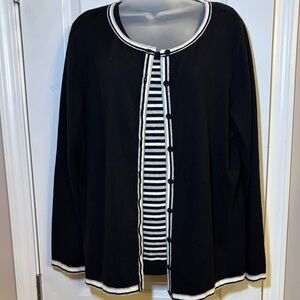 Talbots black and white sweater set 1X